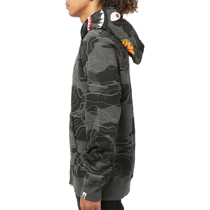 Bape Layered Line Camo Shark Full Zip Hoodie