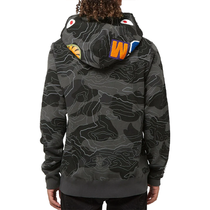 Bape Layered Line Camo Shark Full Zip Hoodie