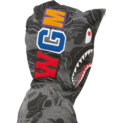 Bape Layered Line Camo Shark Full Zip Hoodie