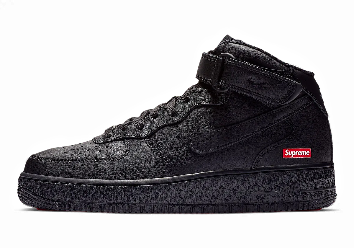 Air Force 1 Mid Supreme Black