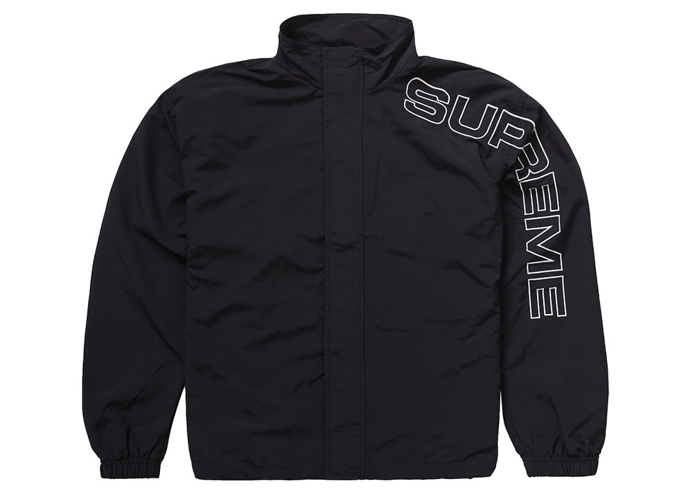 Supreme Spellout Embroidered Track Jacket Black