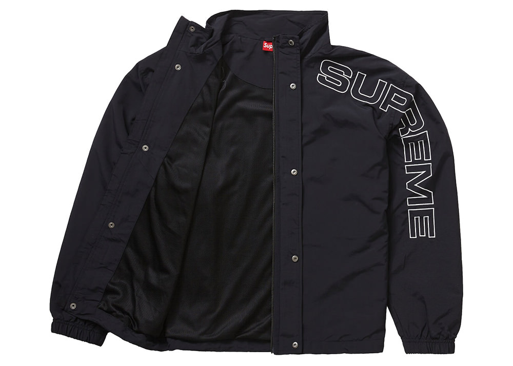 Supreme Spellout Embroidered Track Jacket Black