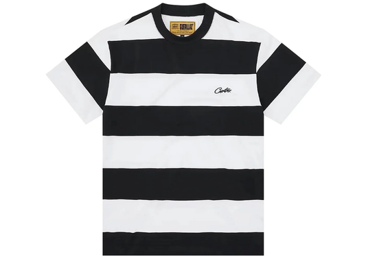 Corteiz Striped Tee Black