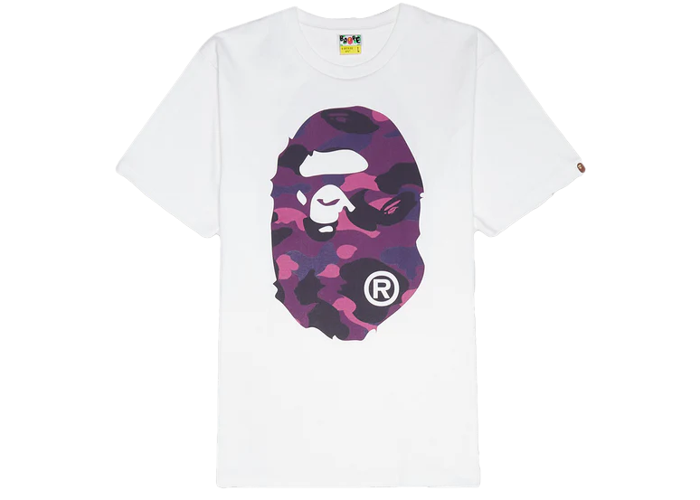 BAPE Color Camo Big Ape Head Tee Purple