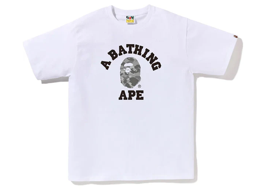 BAPE Grid Color Camo College Tee White