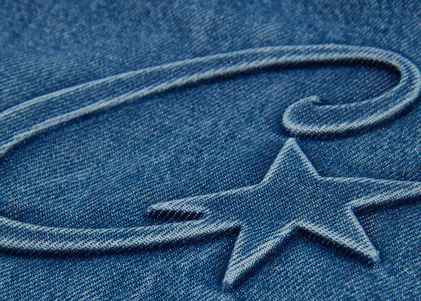 Corteiz Embossed C-Star Denim Work Jacket Blue