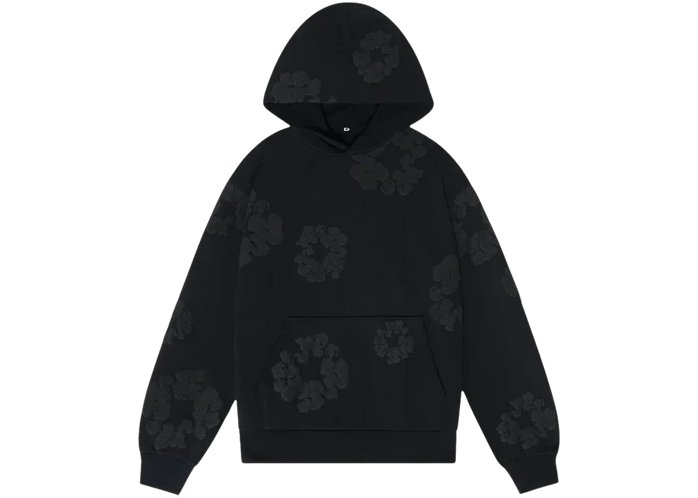 Denim Tears The Cotton Wreath Hooded Sweatshirt Black Monochrome