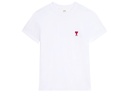 Ami Paris Ami De Coeur Classic Fit T-Shirt White/Red