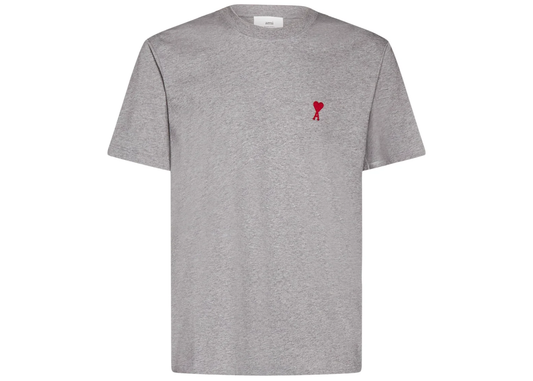 Ami Paris Ami De Coeur Classic Fit T-Shirt Grey/Red