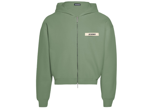 Jacquemus Le Hoodie Zip Gros Grain Pale Green