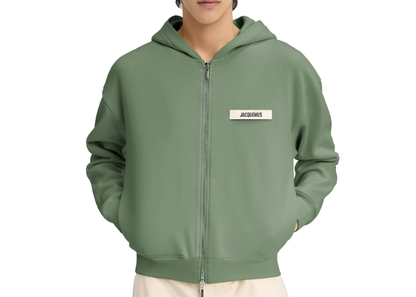 Jacquemus Le Hoodie Zip Gros Grain Pale Green