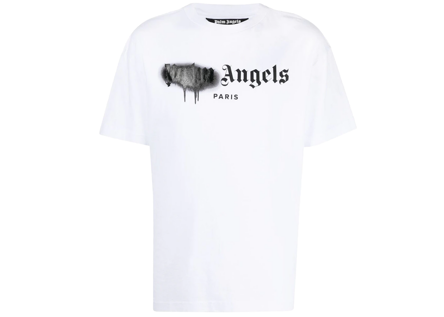 Palm Angels Paris sprayed-logo Black T-shirt White