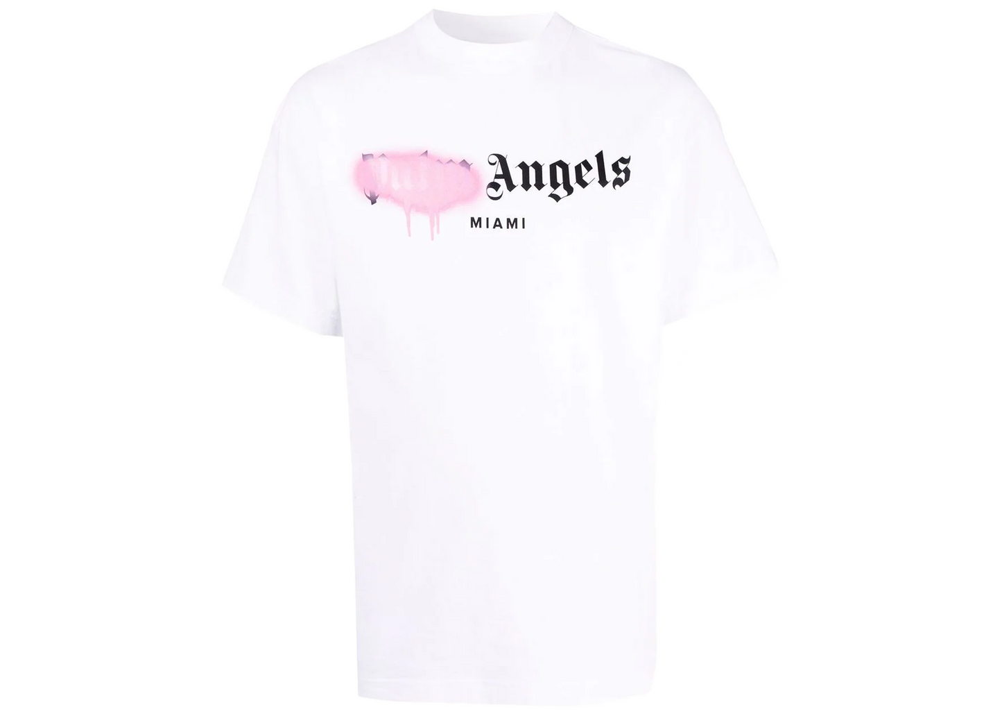 Palm Angels Miami sprayed-logo Pink T-shirt White