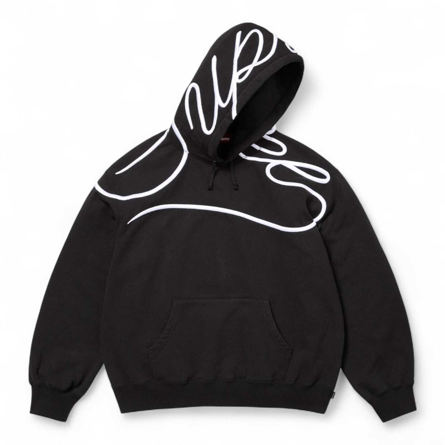 Supreme Shoulder Script Hooded Sweatshirt - Black