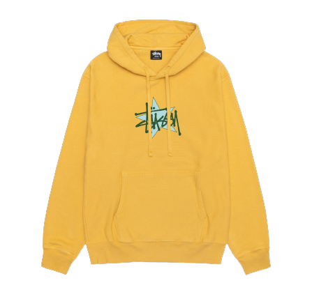 Stussy Star Hoodie Pigment Dyed Yellow