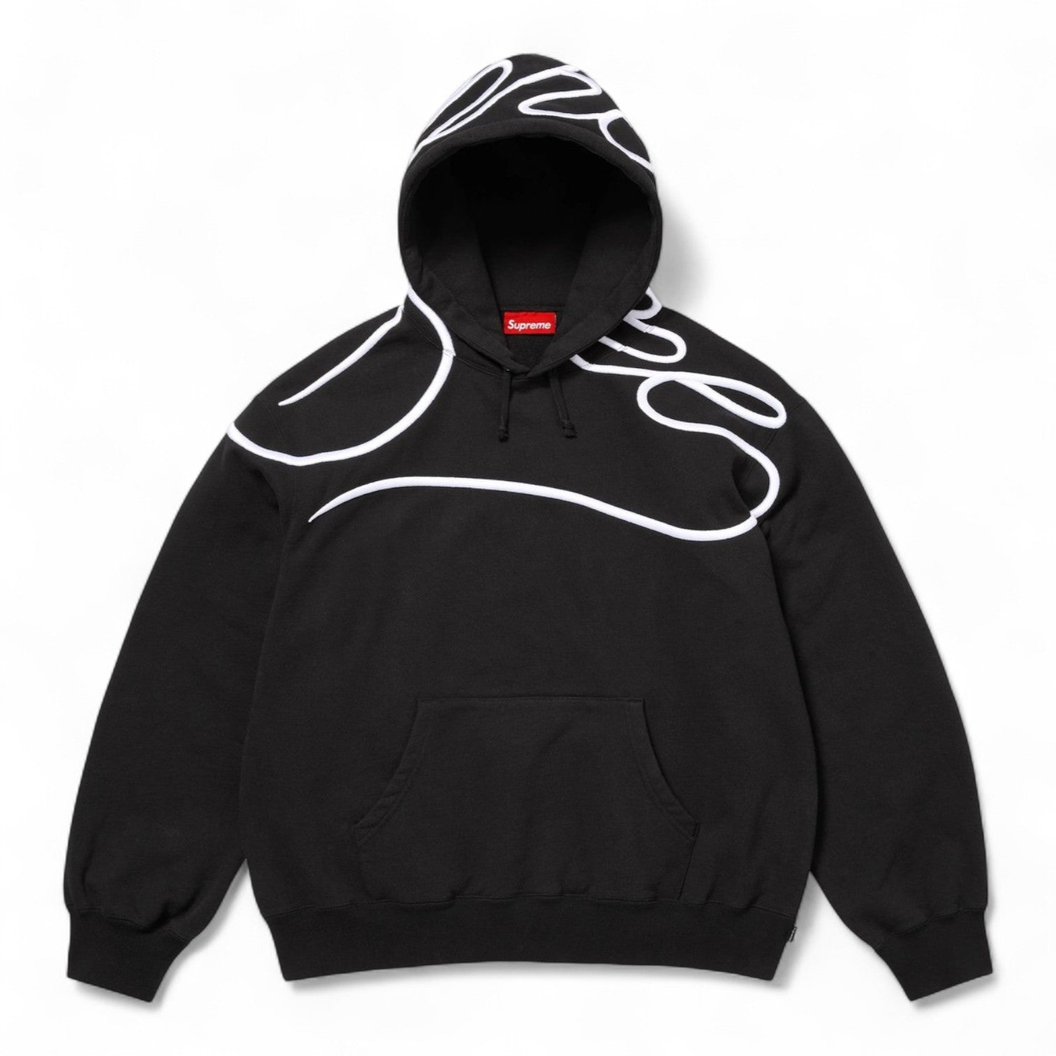 Supreme Shoulder Script Hooded Sweatshirt - Black