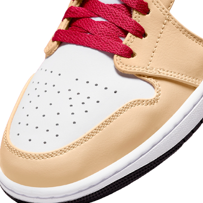 Jordan 1 Mid Light Curry Cardinal